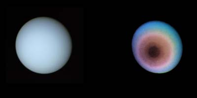 Two views of Uranus