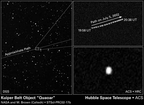 Quaoar vsito por el Hubble